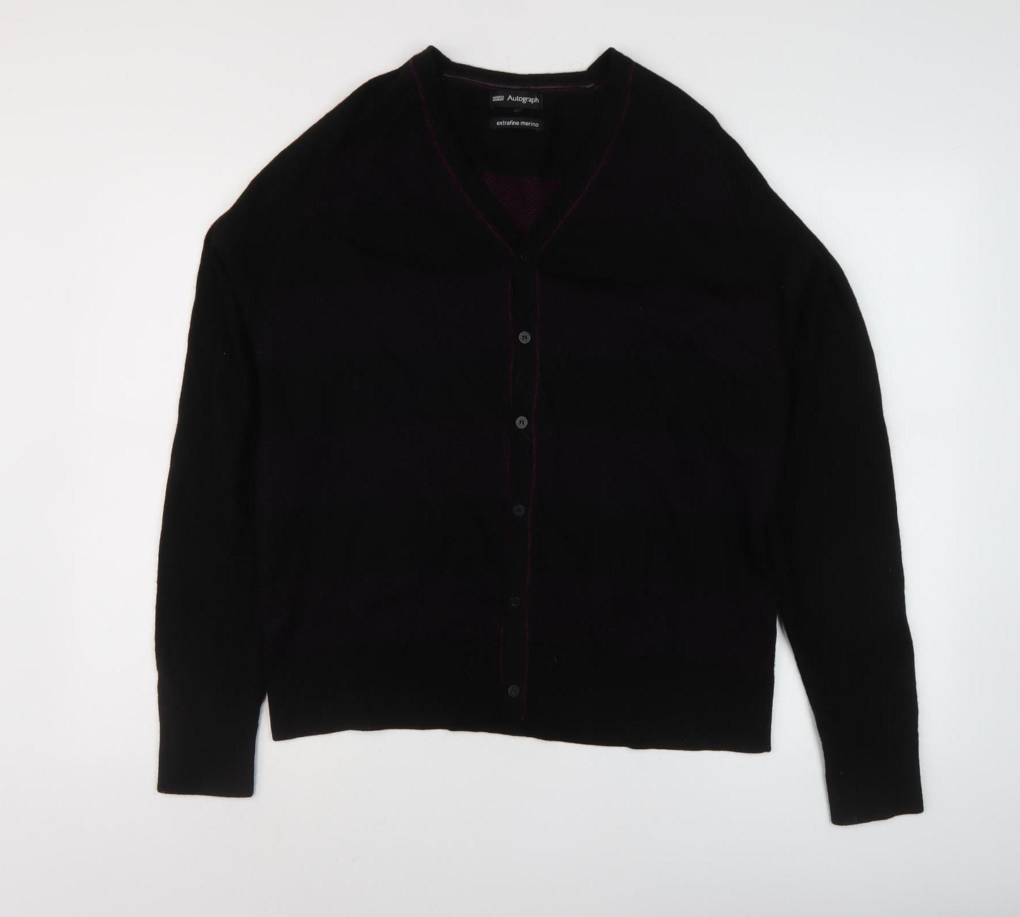 Marks & Spencer Men's Black L Wool Cardigan