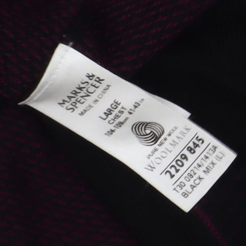 Marks & Spencer Men's Black L Wool Cardigan