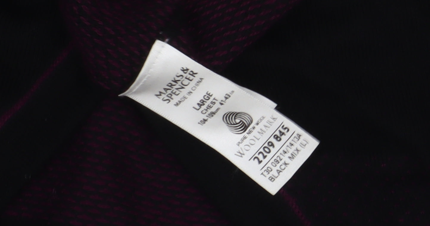 Marks & Spencer Men's Black L Wool Cardigan