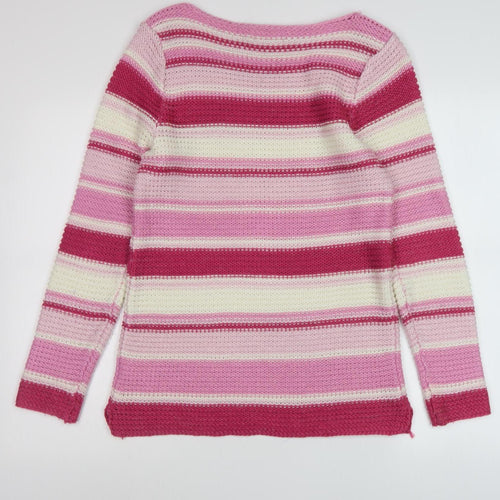 Cotton Traders Women's Multicoloured Stripe Jumper, Size 10