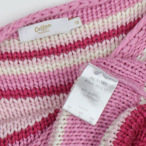 Cotton Traders Women's Multicoloured Stripe Jumper, Size 10