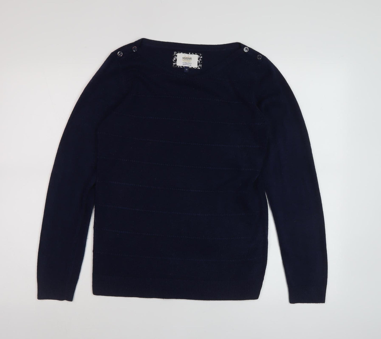 Maine New England Women's Black Pullover Jumper Size 10