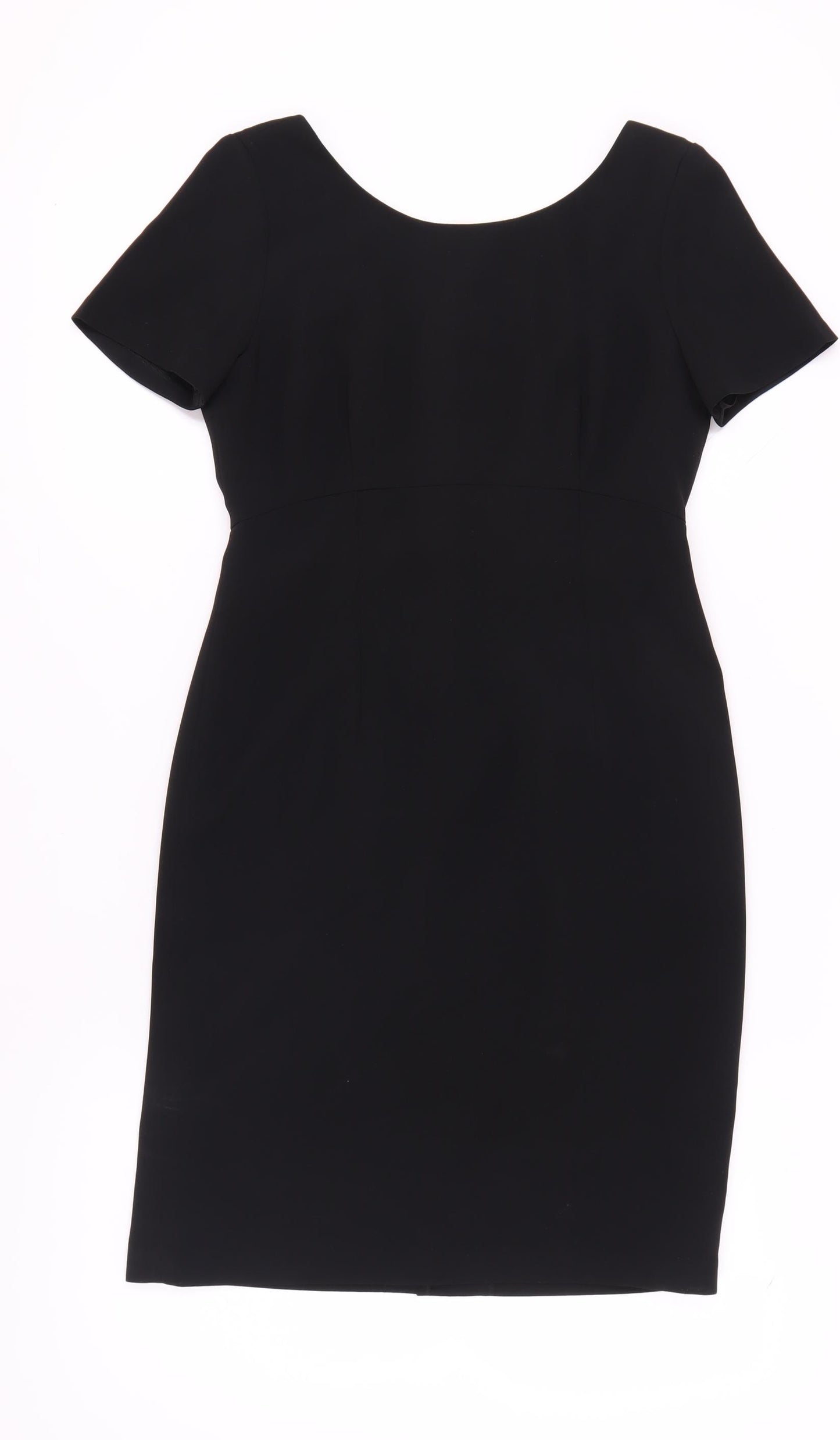 Next Women's Black Sheath Dress, Size 10, Short Sleeve, Button