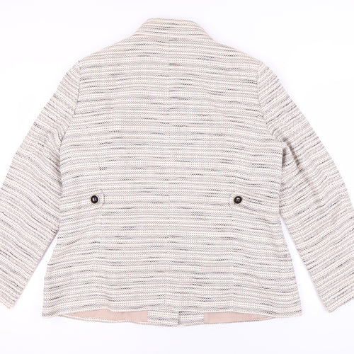 Viyella Women's Ivory Blazer UK 18 Striped Cotton Blend