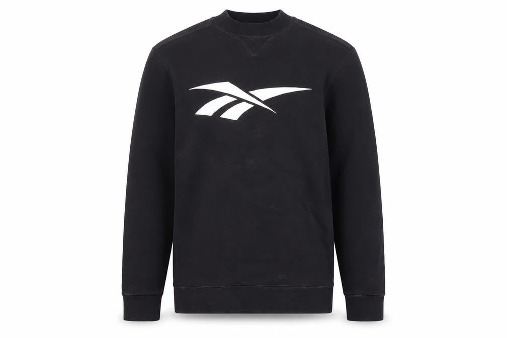 Front view of Reebok Men's Black Pullover Sweatshirt M
