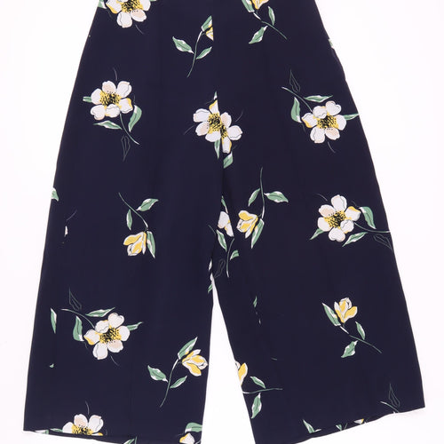 Warehouse Women's Blue Floral Culottes - Size 12