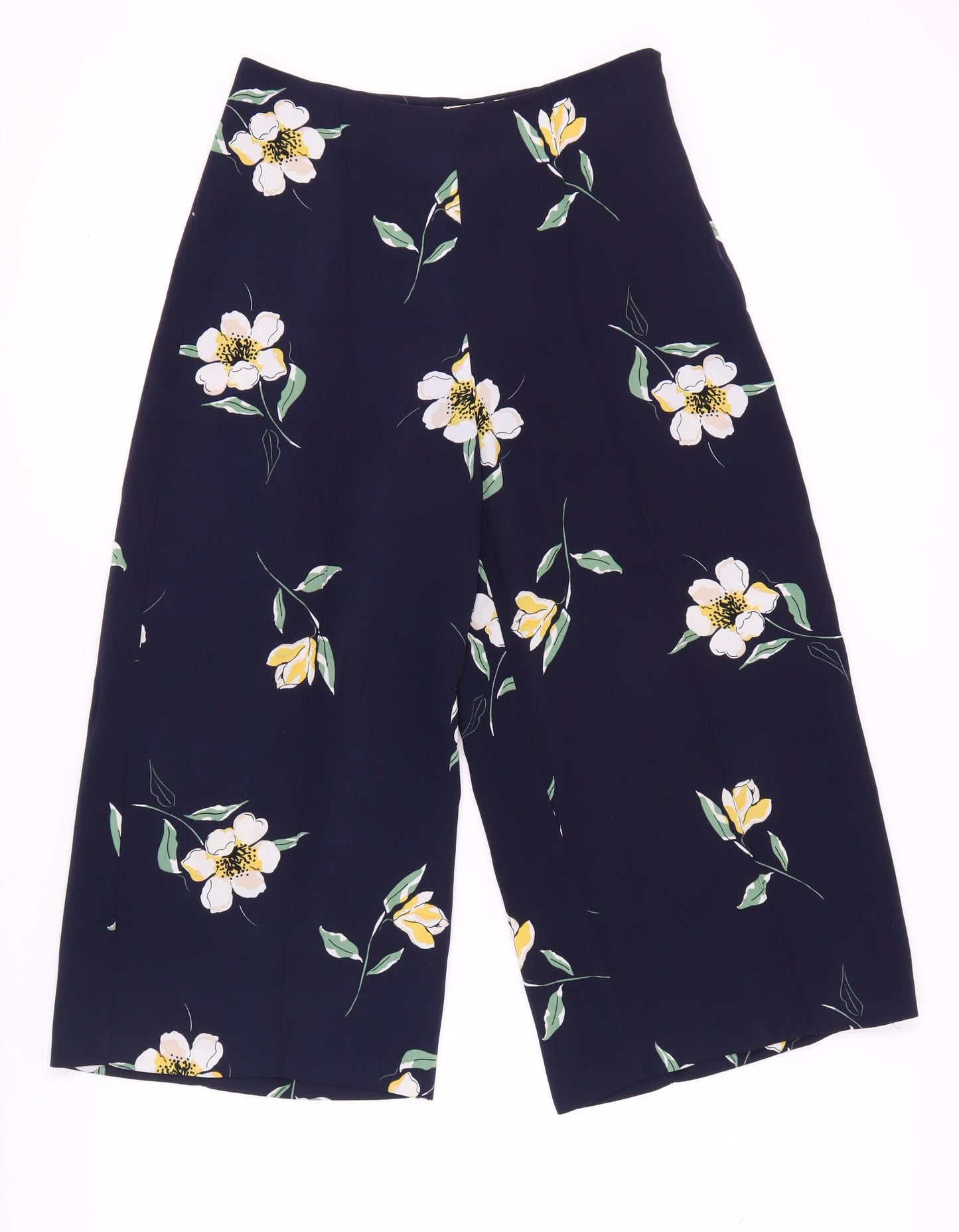 Warehouse Women's Blue Floral Culottes - Size 12
