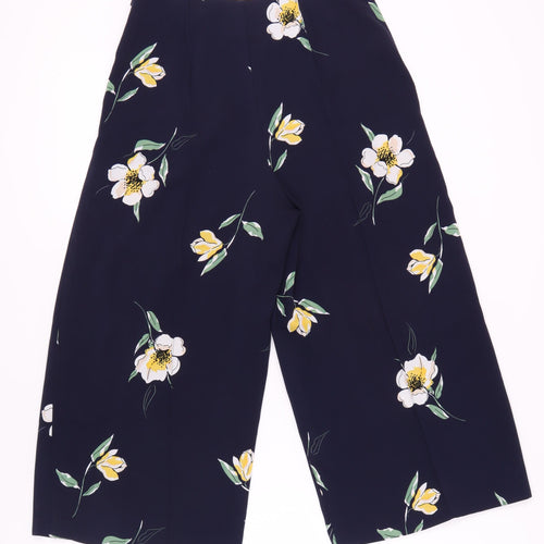 Warehouse Women's Blue Floral Culottes - Size 12