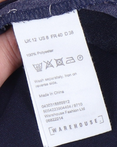 Warehouse Women's Blue Floral Culottes - Size 12