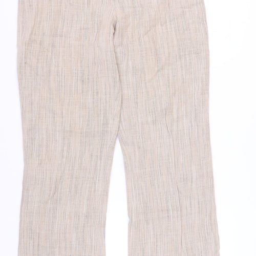 PhaseEight Women Beige Linen Trousers Size 16