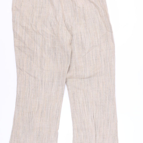 PhaseEight Women Beige Linen Trousers Size 16