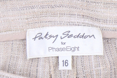 PhaseEight Women Beige Linen Trousers Size 16