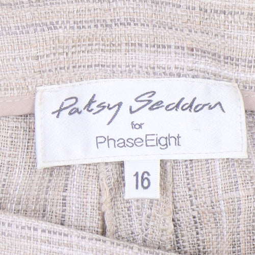 PhaseEight Women Beige Linen Trousers Size 16