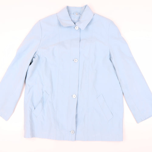 Eleganzé Women's Blue Button-Up Coat Size 18