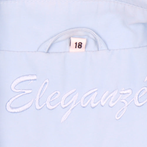 Eleganzé Women's Blue Button-Up Coat Size 18
