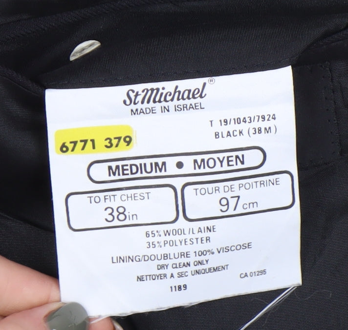 St Michael Men's Black Blazer - 38R