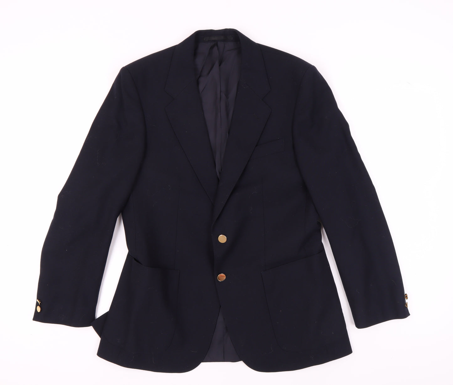 St Michael Men's Blue Wool Blazer, Size 38, Single-Breasted