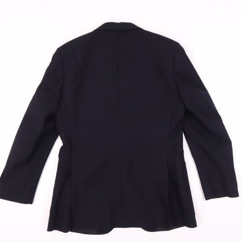 St Michael Men's Blue Wool Blazer, Size 38, Single-Breasted