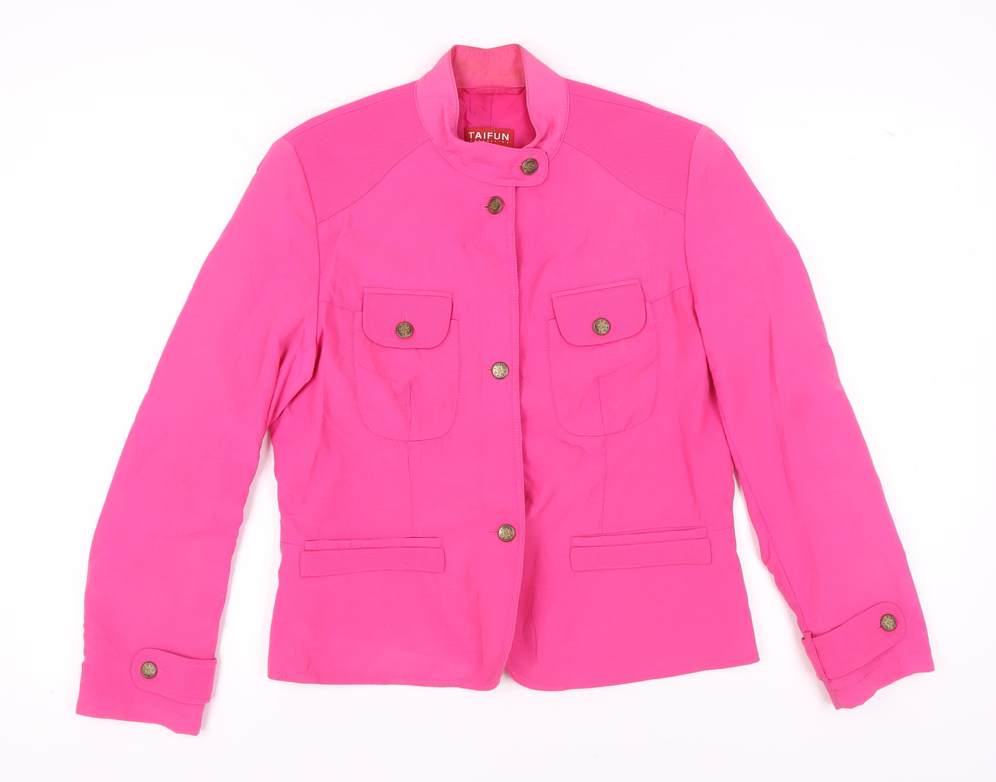 TAIFUN Women's Pink Button-Up Jacket Size 16