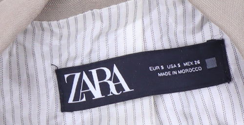 Zara Women's Beige Blazer, Size 5, Lined, Very Good Condition