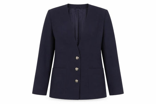 Front view of C&A Women's Blue Suit Jacket, size 14, - Elegant Blazer