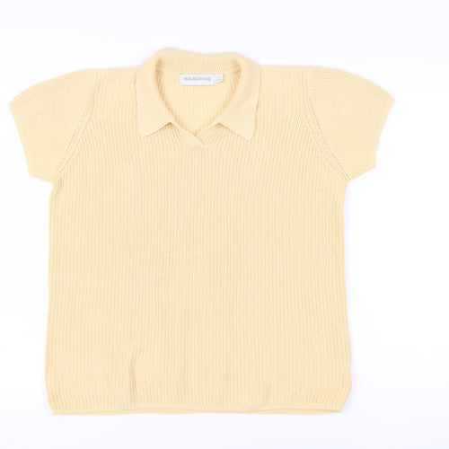 Holmewood Women's Beige Collared Knit Jumper S