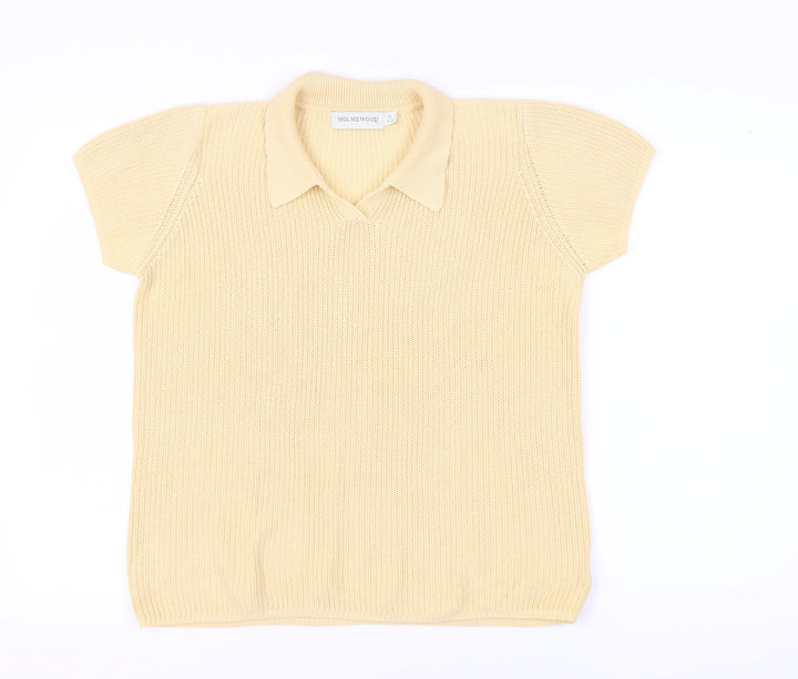 Holmewood Women's Beige Collared Knit Jumper S