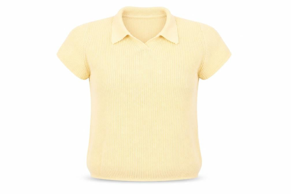 Front view of Holmewood Women's Beige Collared Knit Jumper S