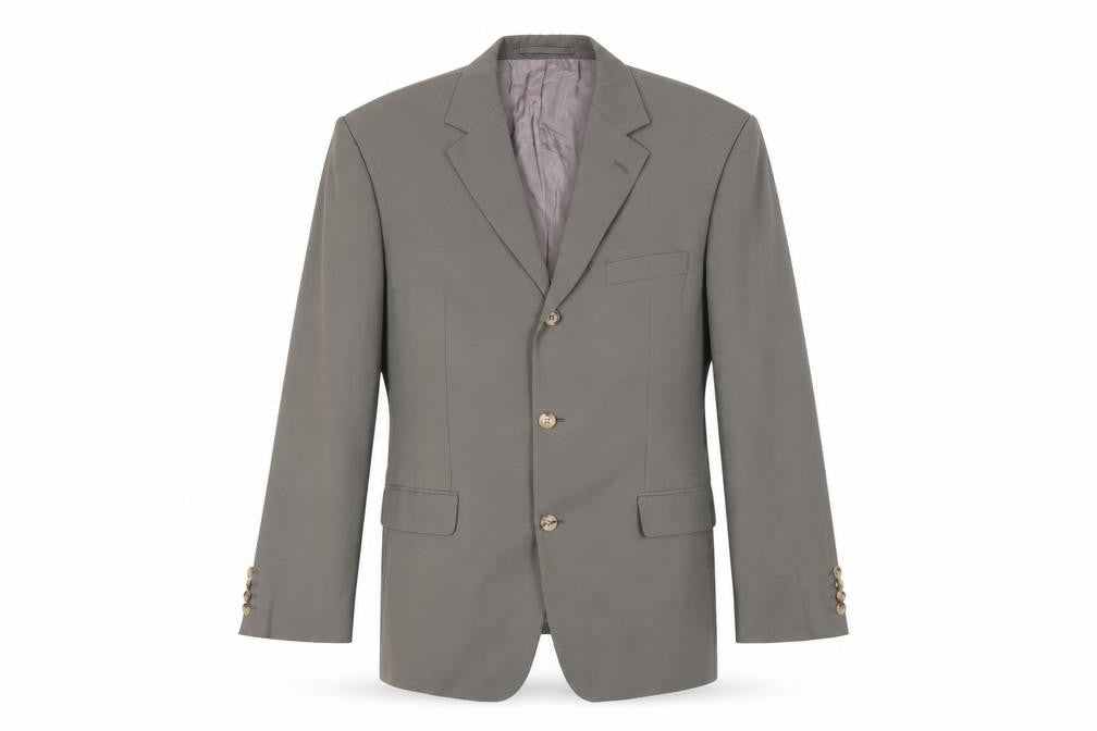 Front view of Hugo Boss Men's Green Wool Blazer, size 40, Classic Style