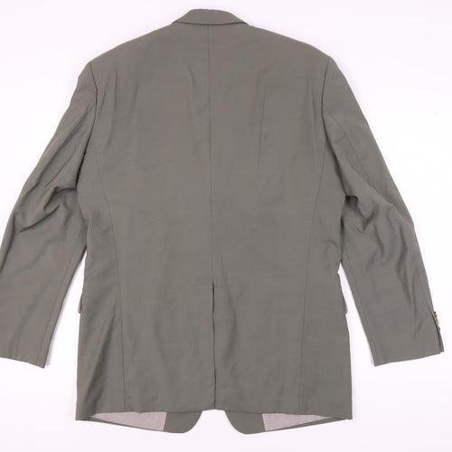 Hugo Boss Men's Green Wool Blazer Size 40, Classic Style