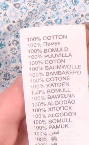 Ben Sherman Men's Blue Floral Short Sleeve Shirt S