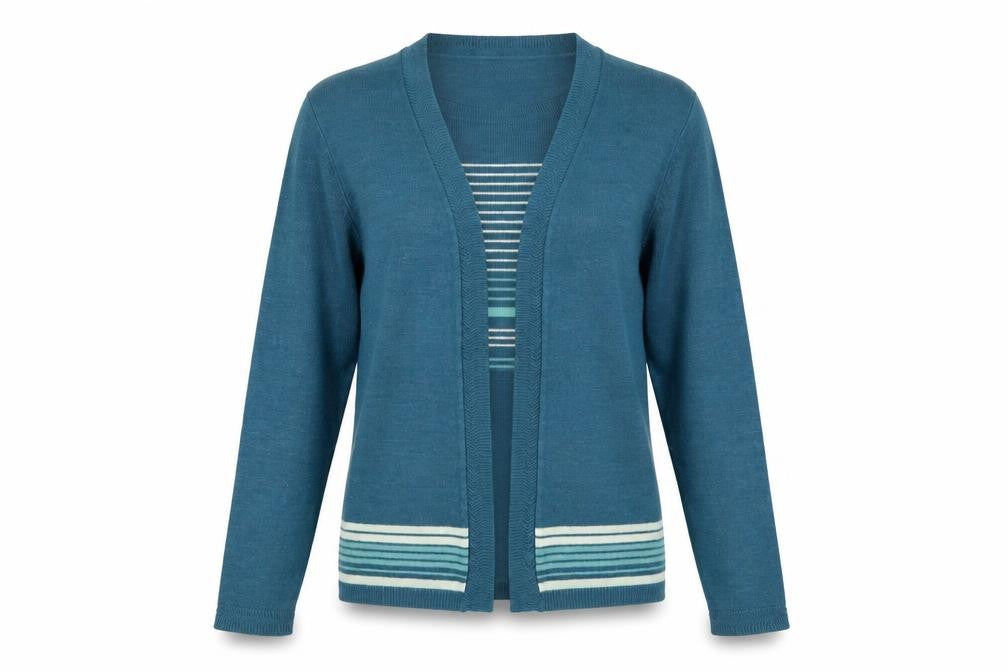 Front view of Honor Millburn Women’s Blue Cardigan M 14-16