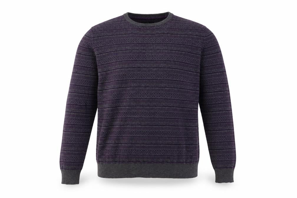 Jeff Banks Men's Purple Geometric Knit Jumper 2XL