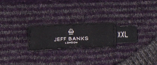 Jeff Banks Men's Purple Geometric Knit Jumper 2XL