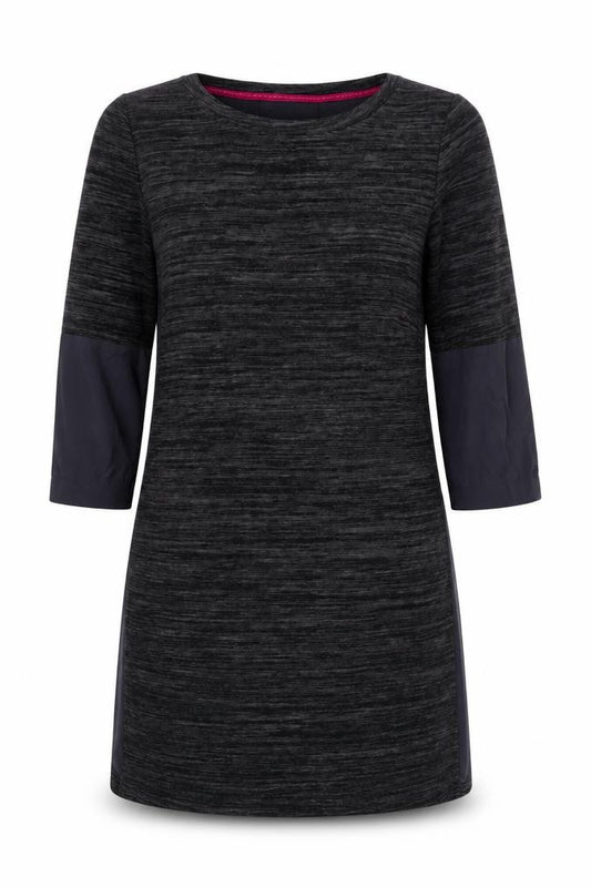 Front view of White Stuff Women's Black Shift Dress, size 8