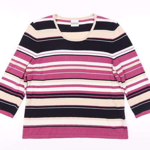 Eastex Women's Multicoloured Striped Pullover Jumper Size 12