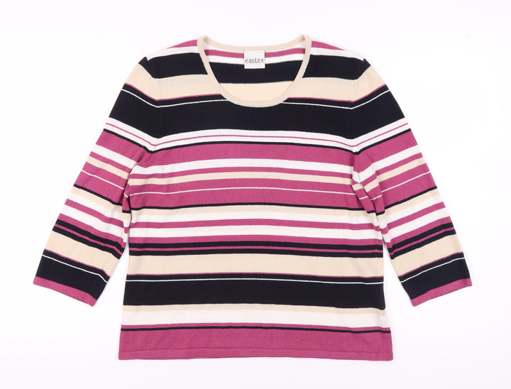 Eastex Women's Multicoloured Striped Pullover Jumper Size 12