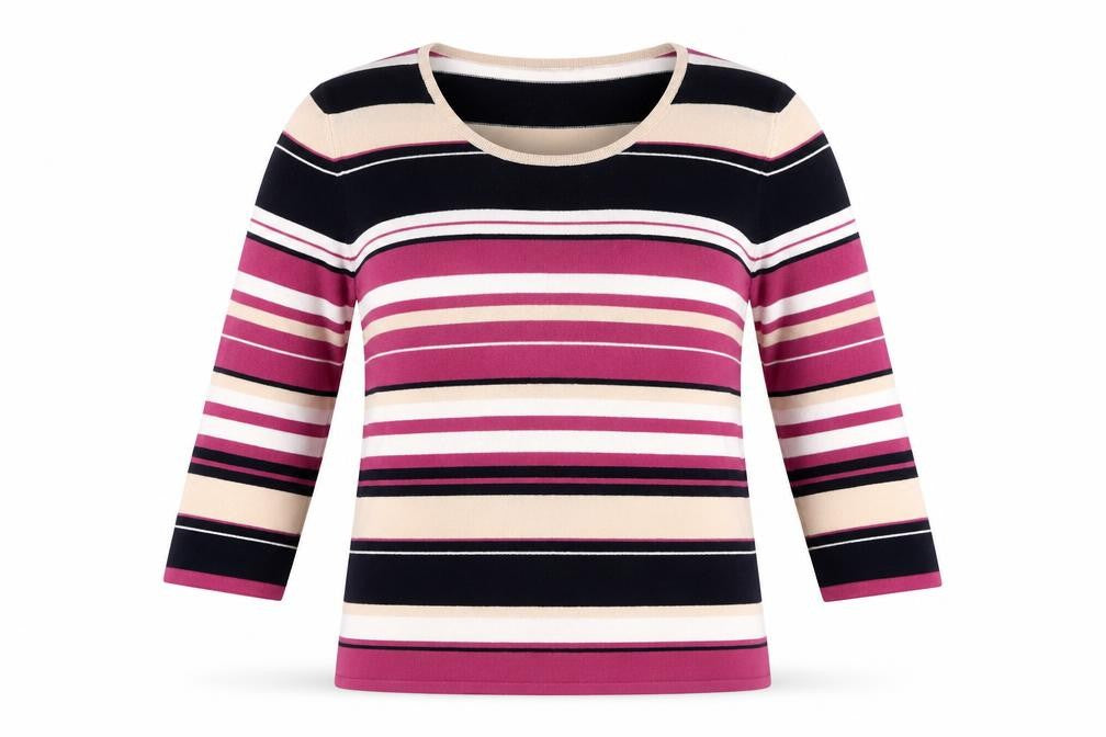 Front view of Eastex Women's Multicoloured Striped jumper, size 12