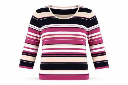 Front view of Eastex Women's Multicoloured Striped jumper, size 12