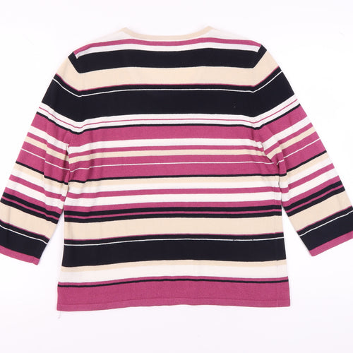 Eastex Women's Multicoloured Striped Pullover Jumper Size 12