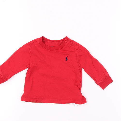 Ralph Lauren Unisex Baby Red Long Sleeve T-Shirt 6 Months