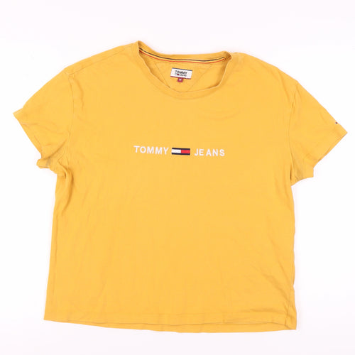 Tommy Jeans Unisex Yellow Cotton T-Shirt M