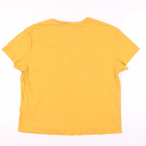 Tommy Jeans Unisex Yellow Cotton T-Shirt M