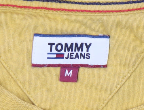 Tommy Jeans Unisex Yellow Cotton T-Shirt M