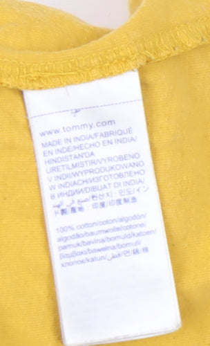 Tommy Jeans Unisex Yellow Cotton T-Shirt M