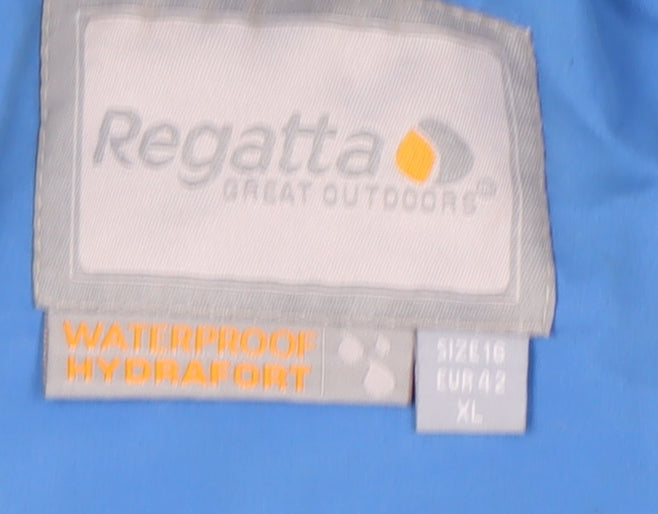 Regatta Women's Blue Rain Coat Size 16 Waterproof