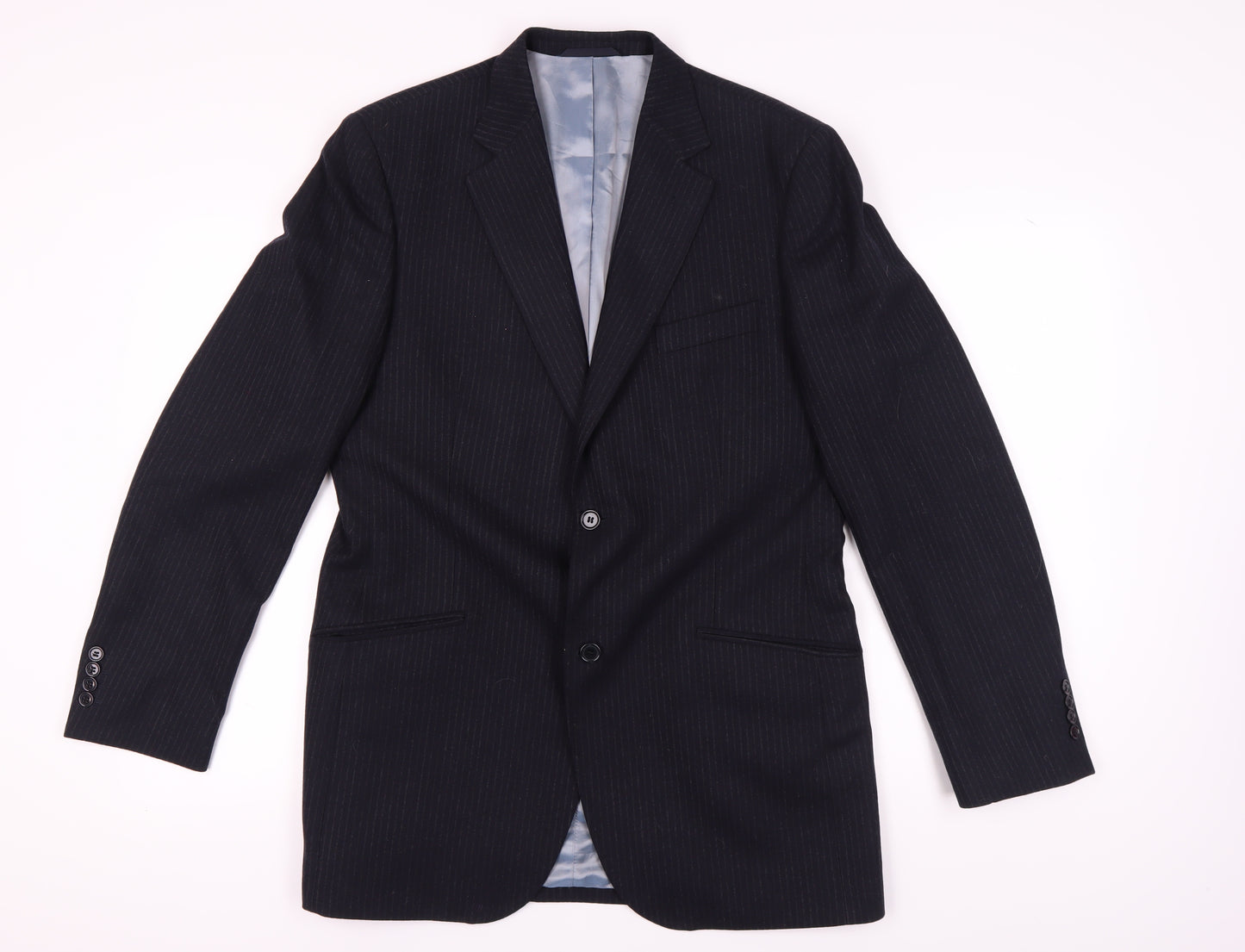 Austin Reed Men's Blue Striped Blazer Jacket M Long