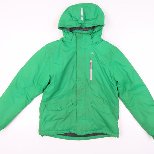 Trespass Boys Green Puffer Jacket 11-12 Years Waterproof