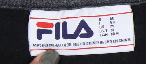 Fila Men's Black Pullover Hoodie M with Logo Accent