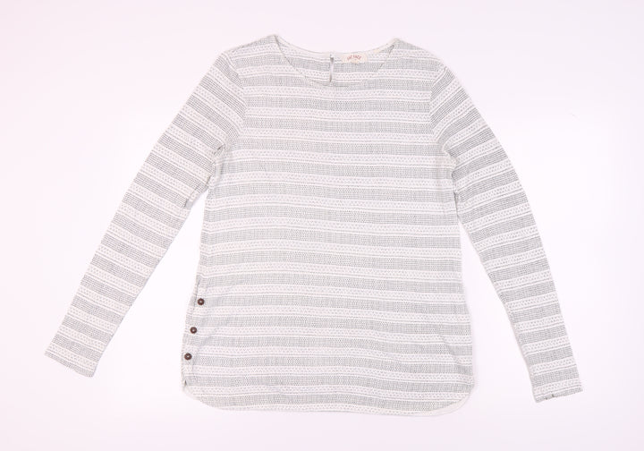 Fat Face Women's Ivory Striped Long Sleeve T-Shirt